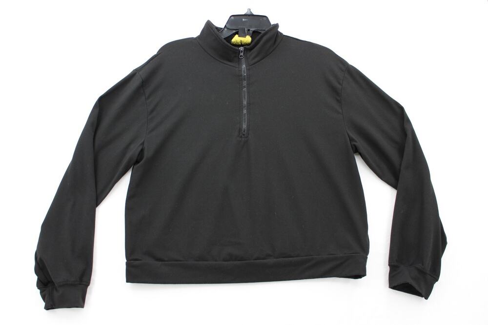 VTG Baby Phat Kimora Lee Simmons Y2K 2X Black Quarter Zip Pullover Stretch Top